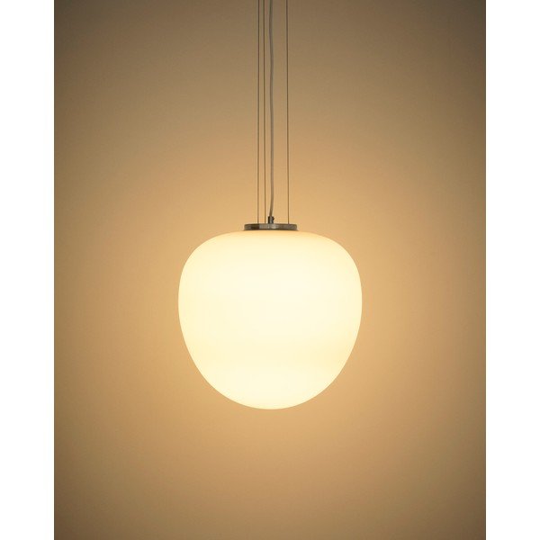 Balta piekaramā lampa ar stikla abažūru ø 25 cm Ardali – Kave Home-image-1