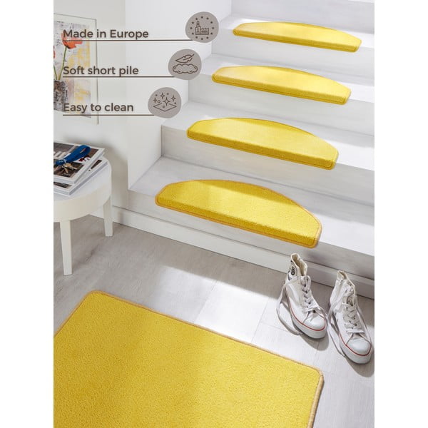 15 dzeltenu kāpņu paklāju komplekts Hanse Home, 23 x 65 cm-image-4