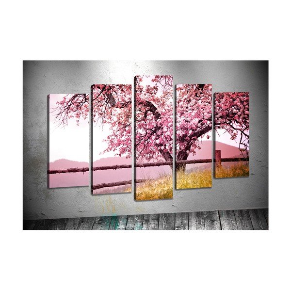 5 gleznu komplekts Tablo Center Pink Mountains