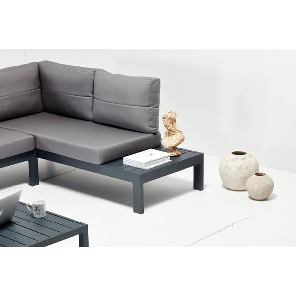 Melns/pelēks alumīnija dārza atpūtas komplekts 3 personām Verona – Floriane Garden-image-3