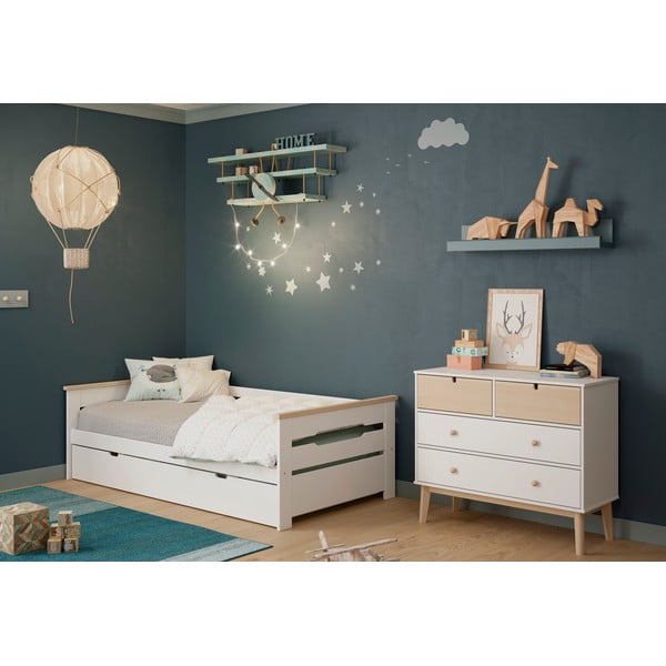 Balta zema bērnu kumode 100x81 cm Estefania – Marckeric-image-1