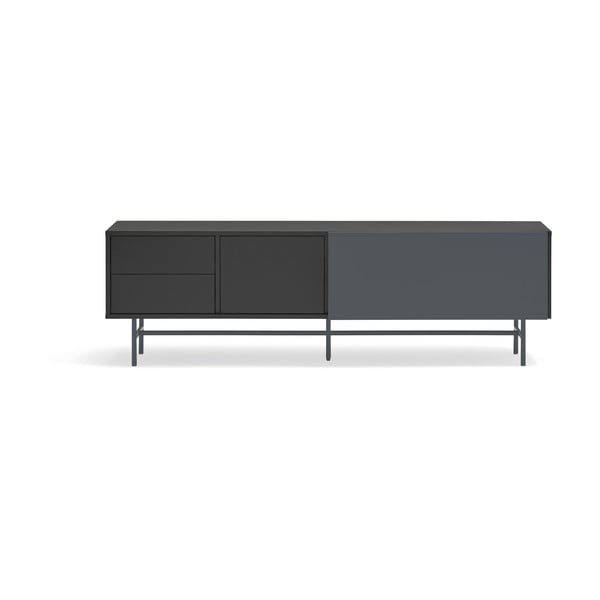 Melns/antracīta pelēks TV galdiņš 180x56 cm Nube – Teulat