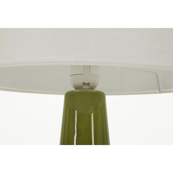 Balta/zaļa keramikas galda lampa ar auduma abažūru (augstums 51,5 cm) Gress – Mauro Ferretti-image-4