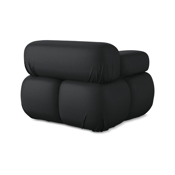 Melna modulārā dīvāna daļa no ādas imitācijas (ar kreiso stūri) Lokua – Makamii-image-4