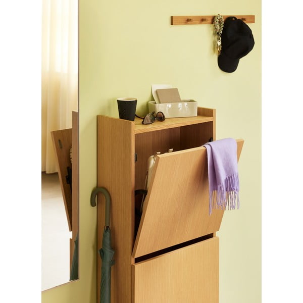 Dabīga toņa sienas pakaramais ar ozolkoka imitāciju 60 cm Cosplay – Hübsch-image-1