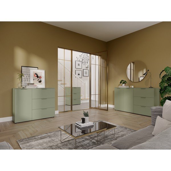 Zaļš matēts skapītis 68x98x40 cm Savoca – Germania-image-1