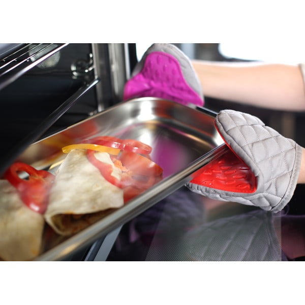 Sarkanpelēks kokvilnas pannas turētājs ar silikona Vialli Design Hot Touch-image-2