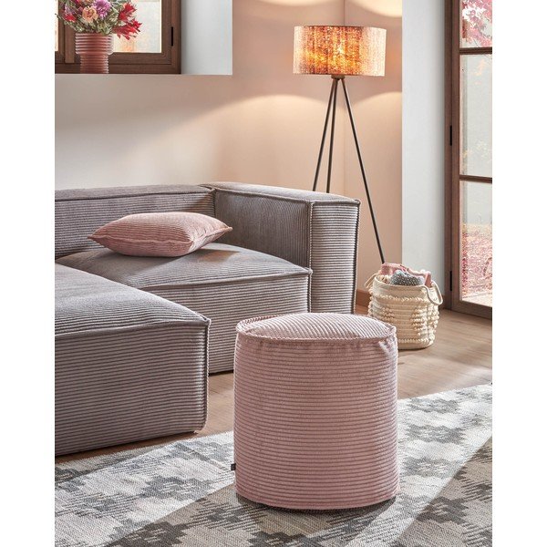 Rozā velveta pufs Wilma – Kave Home-image-4
