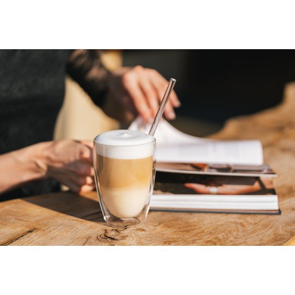 Stikla krūzes latte kafijai ar dubultsienu (6 gab.) 350 ml – Vialli Design-image-3