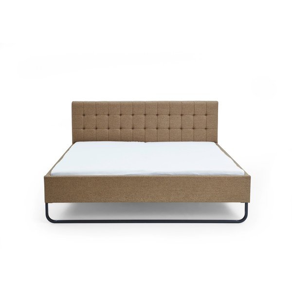 Gaiši brūna polsterēta divvietīga gulta bez režģa 180x200 cm Lambada – Meise Möbel-image-2