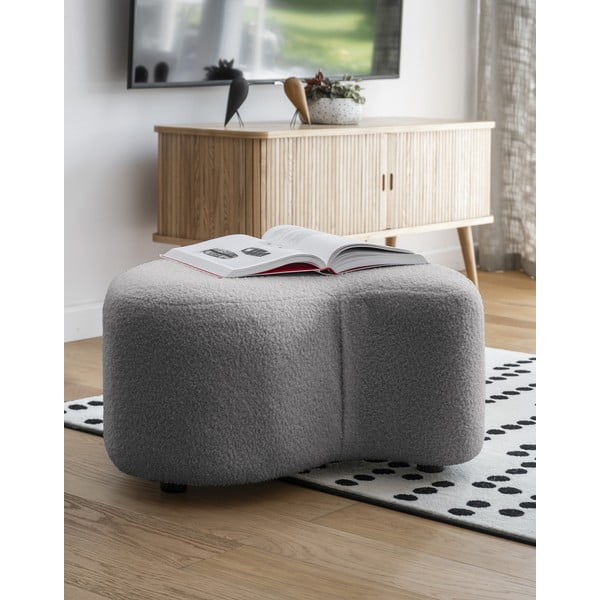 Pelēks pufs no buklē auduma Miuf – Miuform-image-1