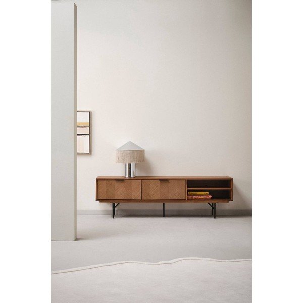 Tumša dabīga toņa TV galdiņš ar riekstkoka imitāciju 180x51x40 cm Duvberg – Jotex-image-1