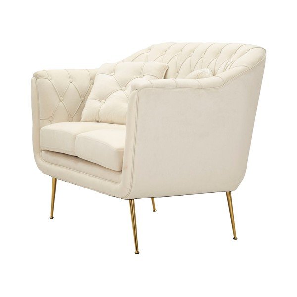 Krēmkrāsas samta dīvāns 130 cm Budapest – Mauro Ferretti-image-4