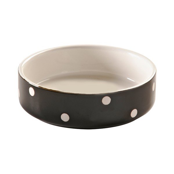 Melna bļoda dzīvnieciņiem ar punktiņiem Mason Cash Pet Cane, ø 13 cm