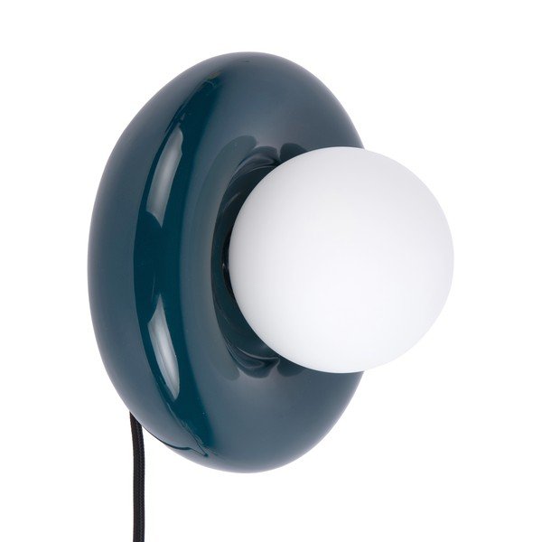Tumši zila keramikas sienas lampa ar vadu Catania Ring – Leitmotiv