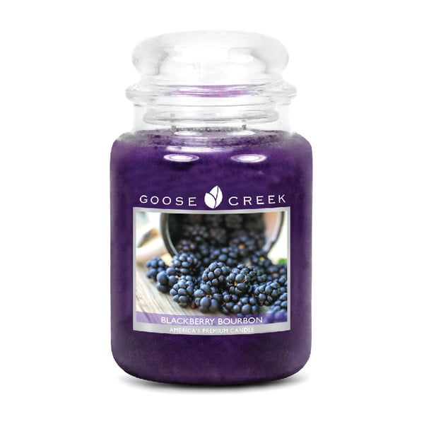 Aromatizēta svece stikla burciņā Goose Creek Blackberry Bourbon, 0,68 kg