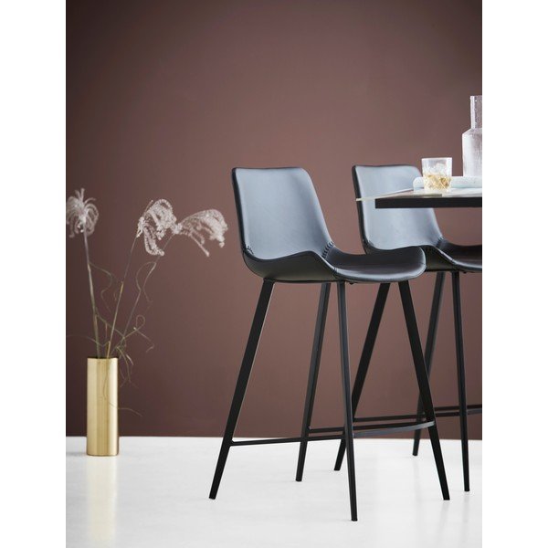 Melns mākslīgās ādas bāra krēsls DAN-FORM Denmark Hype-image-1