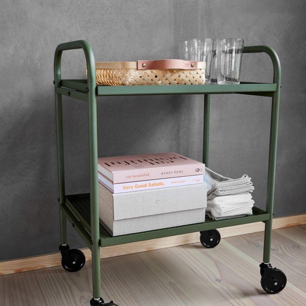 Tērauda servēšanas galdiņš uz riteņiem 37,5x52 cm Maki – OYOY Living Design-image-1