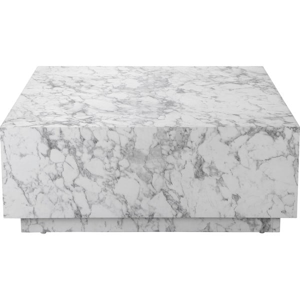 Balts žurnālgaldiņš ar marmora imitāciju 100x100 cm Vito – Støraa