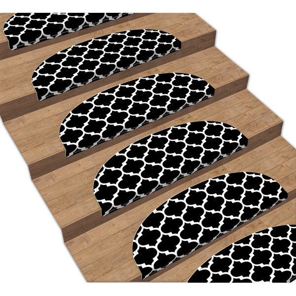 16 melnu kāpņu paklāju komplekts Vitaus Madalyon, 20 x 65 cm-image-1