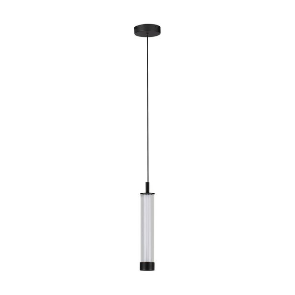 Matēti melna alumīnija LED piekaramā lampa ar regulējamu spilgtumu ar stikla abažūru ø 6,5 cm Glovia – Nova Luce