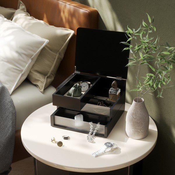 Matēti melns koka vannas istabas organizators Malibu – Umbra-image-3