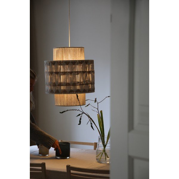 Dabīga toņa piekaramā lampa ar auduma/džutas abažūru ø 45 cm Ano – Markslöjd-image-3