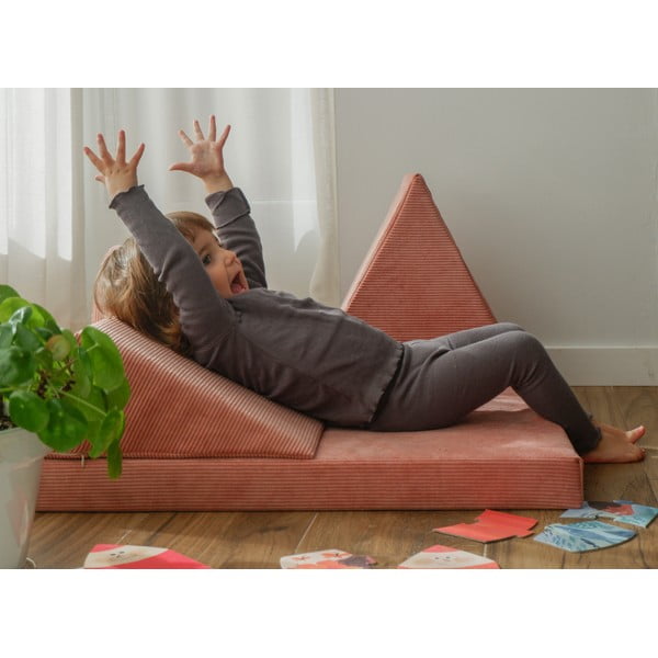 Gaiši rozā velveta putu rotaļu laukums 75x41x7 cm Bloque Montessori – Little Nice Things-image-1