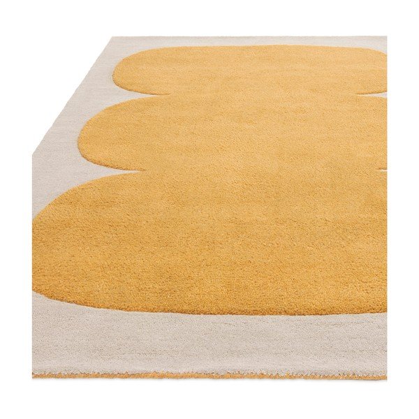 Okera dzeltens ar rokām darināts vilnas paklājs 120x170 cm Canvas – Asiatic Carpets-image-4