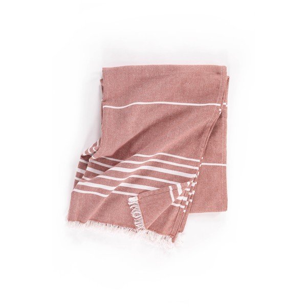 Terakotas oranžs kokvilnas pleds 150x200 cm Solene – Tiseco Home Studio