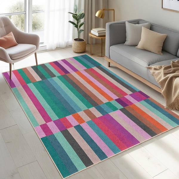 Tirkīzzils mazgājams paklājs 160x230 cm Acid Rain – Mila Home-image-4