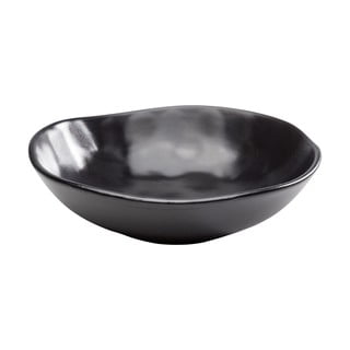 Melns dziļš keramikas šķīvis Kare Design Organic Black, ⌀ 22 cm