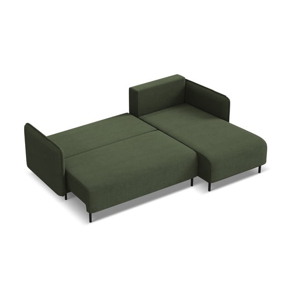 Zaļš salokāms/ar uzglabāšanas vietu stūra dīvāns (ar labo stūri) Luana – Makamii-image-2