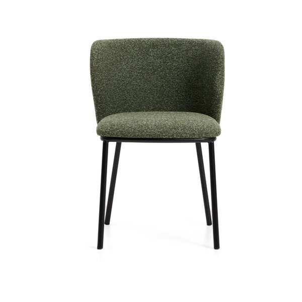 Zaļš polsterēts ēdamistabas krēsls Ciselia – Kave Home-image-3