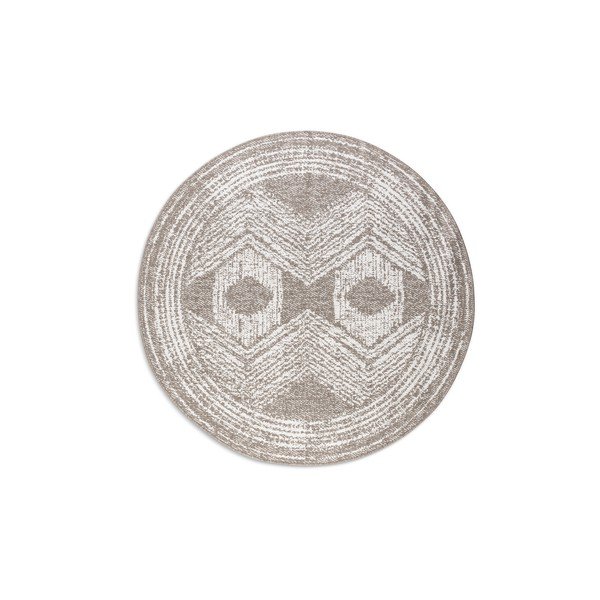 Brūns/krēmkrāsas apaļš āra paklājs ø 100 cm Gemini – Elle Decoration-image-2