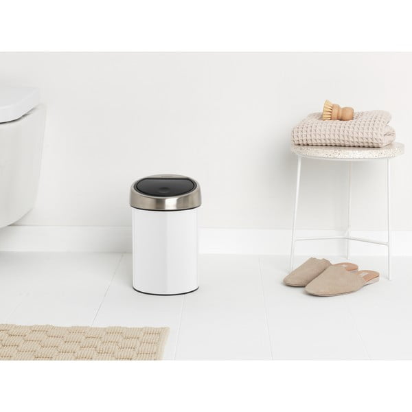 Balta ar pieskārienu atverama tērauda atkritumu tvertne 3 l Touch Bin – Brabantia-image-1