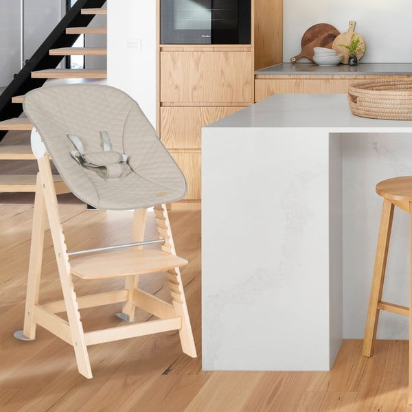 Bēšs/dabīga toņa bērnu barošanas krēsls Born Up 2in1 Luxe – Roba-image-1