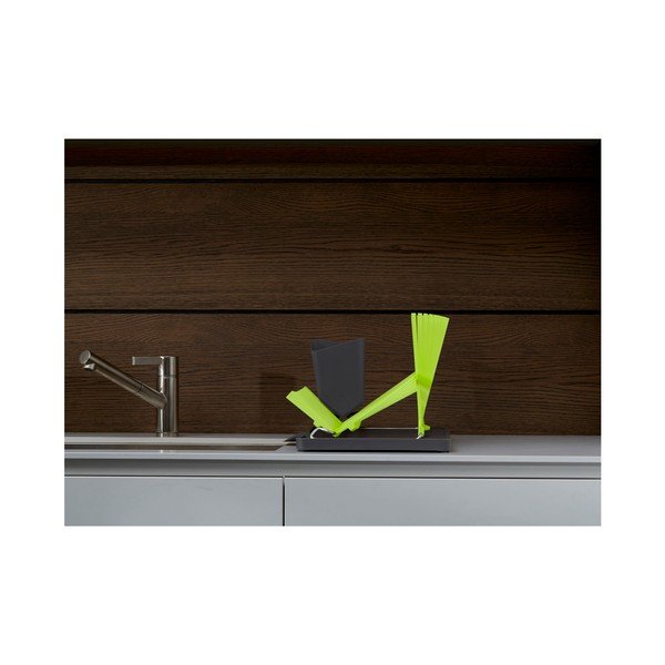 Pelēki zaļa pilienu paplāte Black + Blum trauku turētājs-image-1