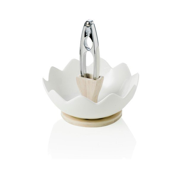 Porcelāna riekstu trauks ar riekstu grauzēju un bambusa detaļu Brandani-image-1
