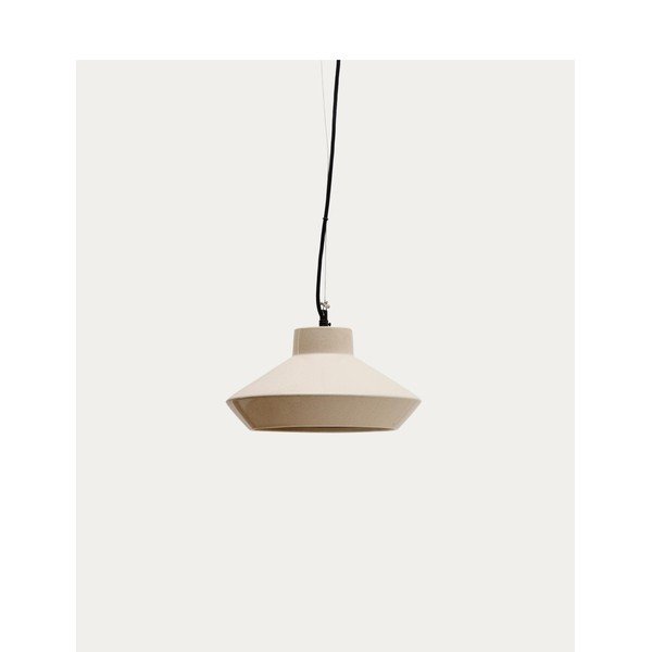 Bēša piekaramā lampa ar keramikas abažūru ø 31 cm Portol – Kave Home-image-4