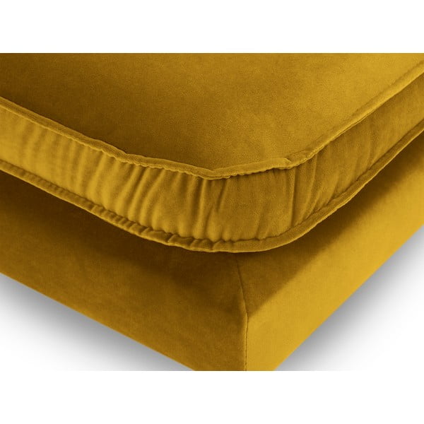 Dzeltens samta kāju soliņš ar melnām kājām Kooko Home Lento-image-3