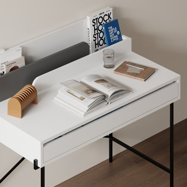 Darba galds ar izvelkamu virsmu 60x113 cm Lila – Marckeric-image-4