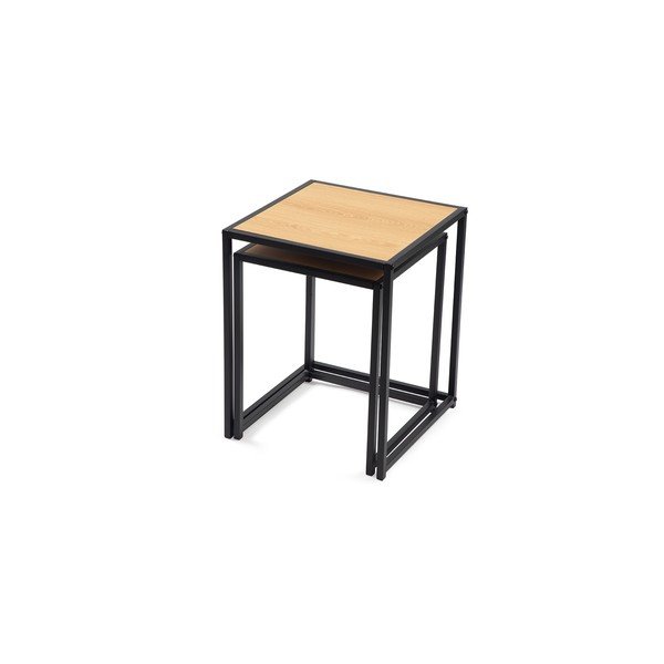 Sānu galdiņi ar ozolkoka imitāciju (2 gab.) 38x38 cm Noah – Bonami Essentials-image-3