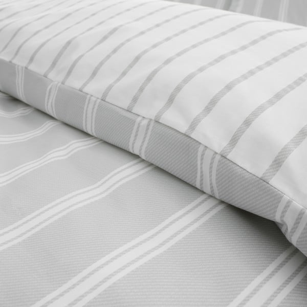 Pelēka divguļamā kokvilnas gultas veļa 200x200 cm Ashford Stripe – Bianca-image-4
