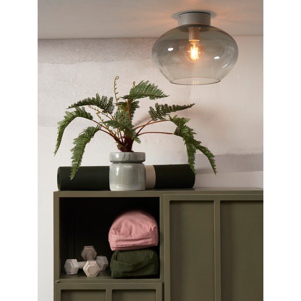 Pelēka griestu lampa ar stikla abažūru ø 35 cm Bologna – it's about RoMi-image-1