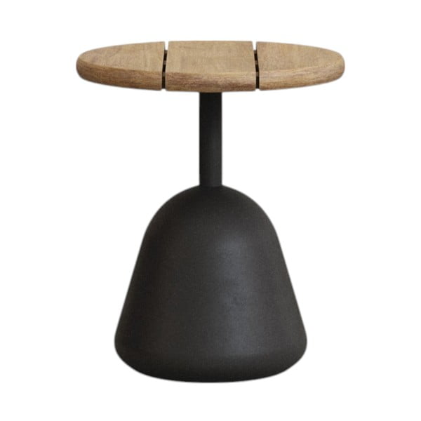 Melns/dabīga toņa apaļš žurnālgaldiņš ar akācijas koka galda virsmu ø 43 cm Saura – Kave Home