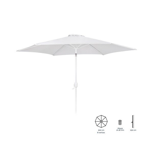Balts saulessargs ø 300 cm Alba – LDK Garden-image-1