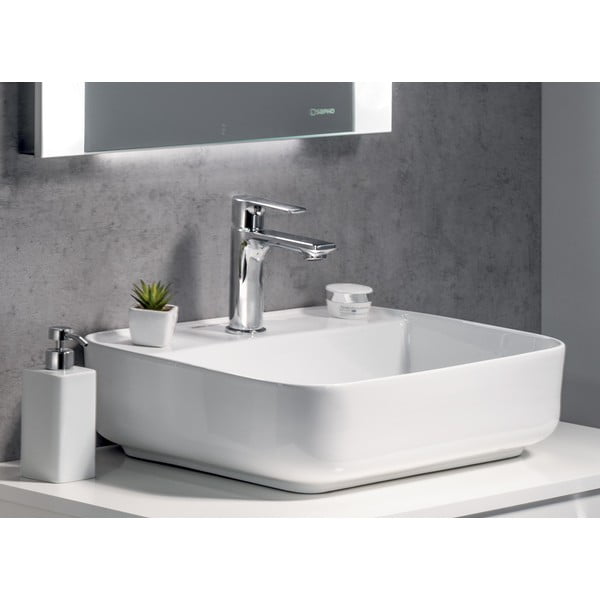 Spīdīgas sudraba krāsas stāvošs jaucējkrāns izlietnei Pax – Sapho-image-3