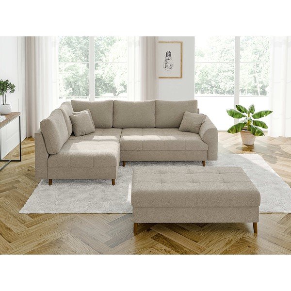 Bēšs kāju soliņš no buklē auduma Ariella – Ropez-image-4
