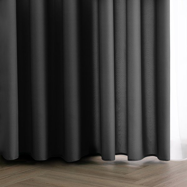 Antracīta pelēks daļēji gaismu necaurlaidīgs aizkars 140x250 cm Carli – Restilo-image-1
